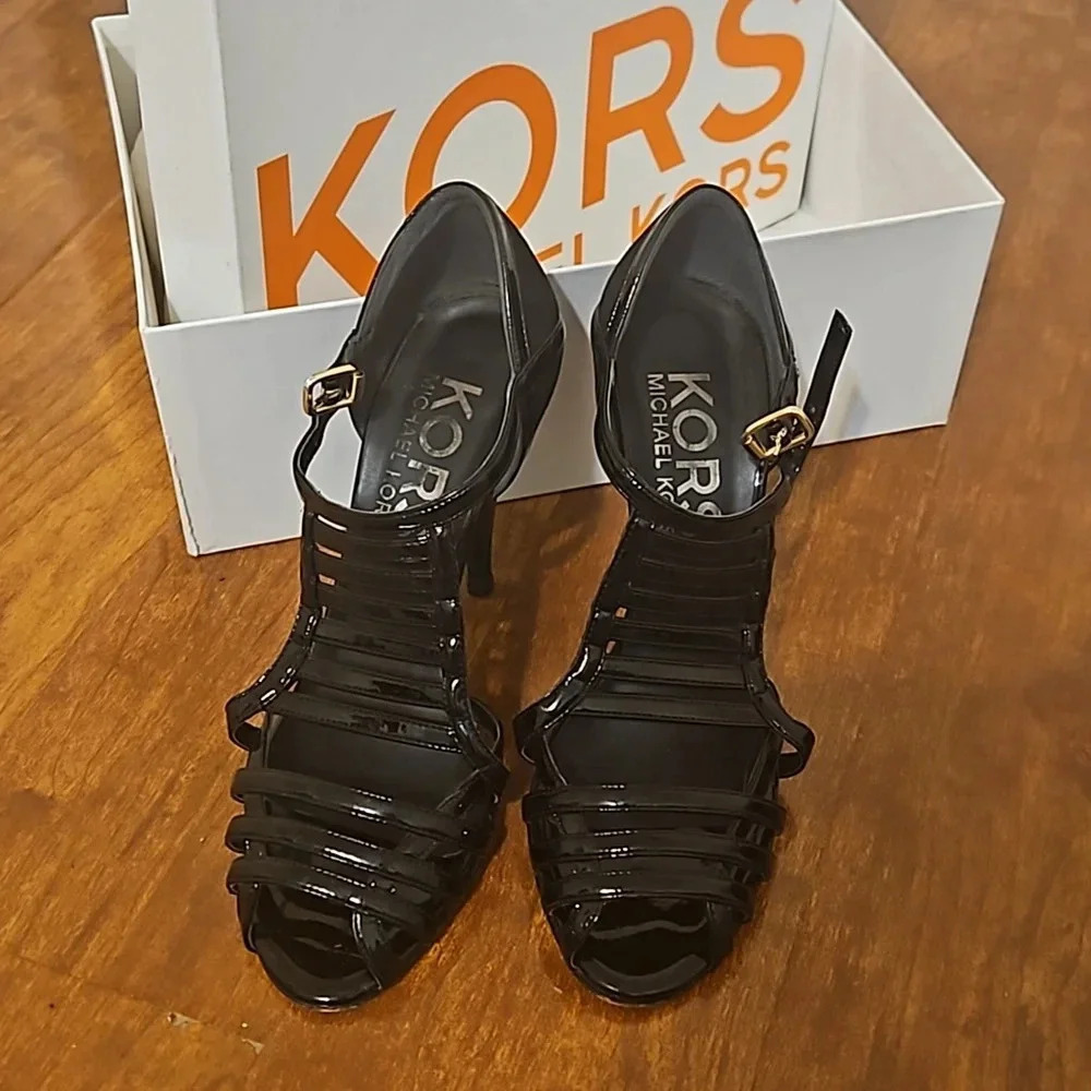Michael Kors Patent Leather & Suede Heels